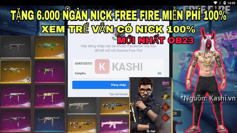 Tặng Acc Free Fire miễn phí - Nhận +900 Nick đăng nhập qua Facebook 2024