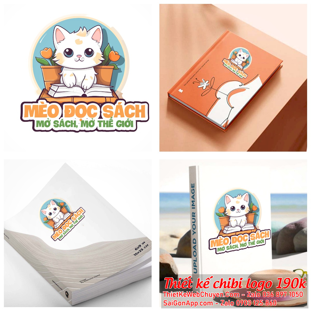 MẪU THIẾT KẾ LOGO CHIBI CON MÈO 190K CUTE DỄ THƯƠNG