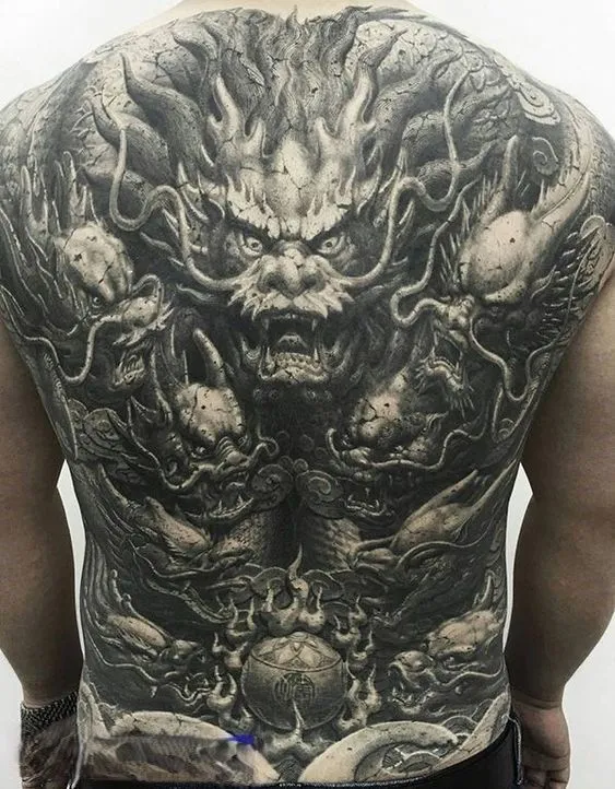 200+ hình xăm đầu rồng bích lưng, kín bụng cực chất - Genztattoo