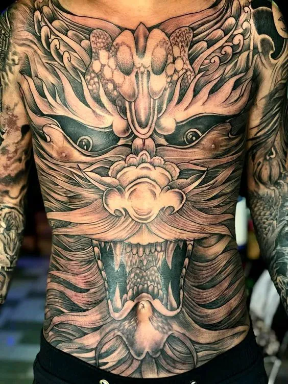 200+ hình xăm đầu rồng bích lưng, kín bụng cực chất - Genztattoo