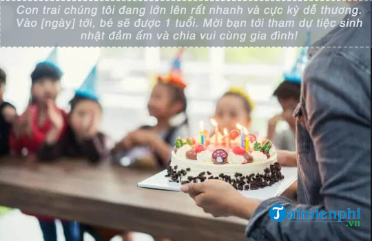 Lời mời tham gia tiệc sinh nhật