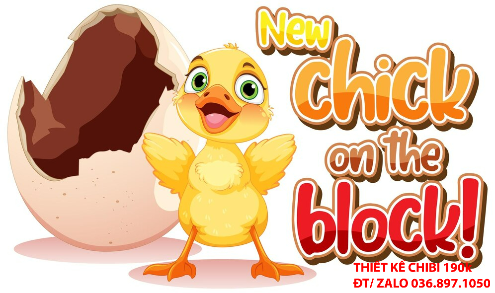 Mẫu thiết kế logo chibi con gà 190K CUTE DỄ THƯƠNG