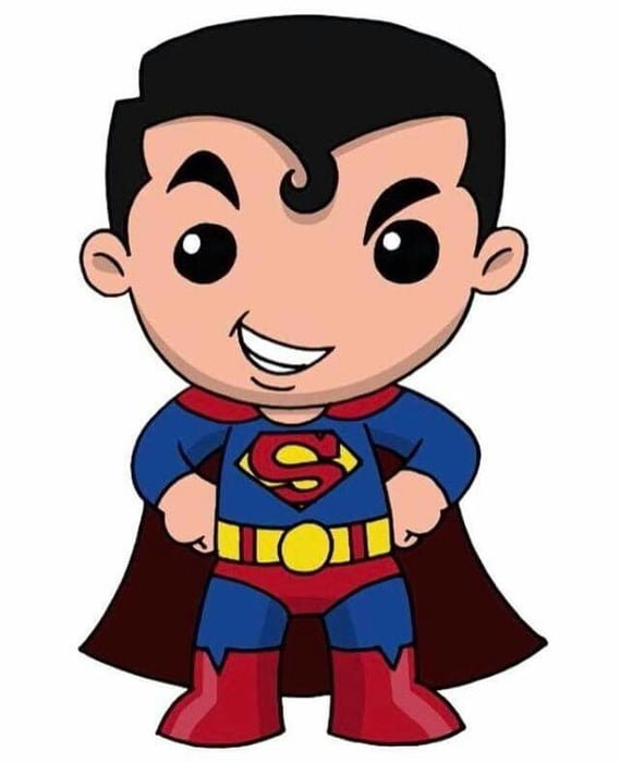 Chibi Siêu Nhân - Bức tranh siêu đẹp và dễ thương về Superman