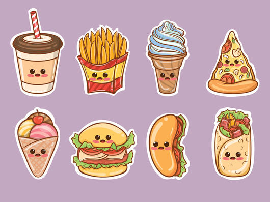 Tổng Hợp Mẫu Sticker Cute Food, Sticker Đồ Ăn Dễ Thương