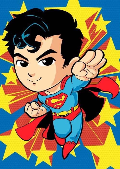 Chibi Siêu Nhân - Bức tranh siêu đẹp và dễ thương về Superman