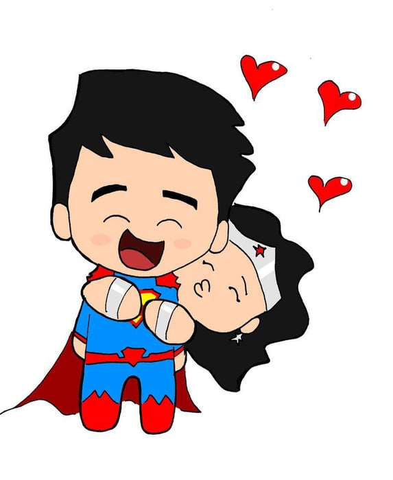 Chibi Siêu Nhân - Bức tranh siêu đẹp và dễ thương về Superman