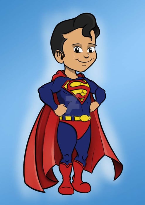 Chibi Siêu Nhân - Bức tranh siêu đẹp và dễ thương về Superman