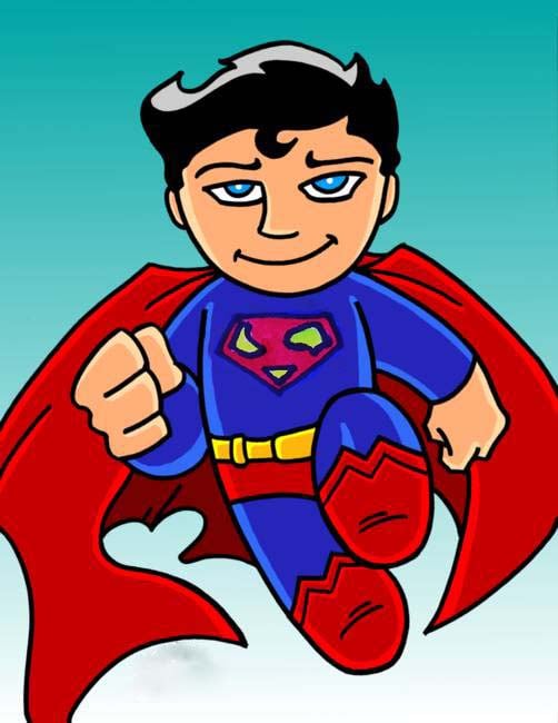 Chibi Siêu Nhân - Bức tranh siêu đẹp và dễ thương về Superman