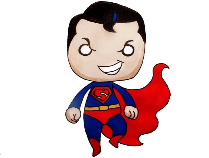 Chibi Siêu Nhân - Bức tranh siêu đẹp và dễ thương về Superman