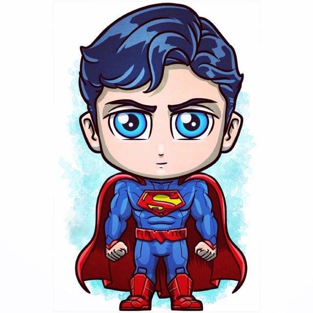 Chibi Siêu Nhân - Bức tranh siêu đẹp và dễ thương về Superman