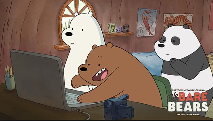 Bức tranh nền We Bare Bears đẹp lung linh